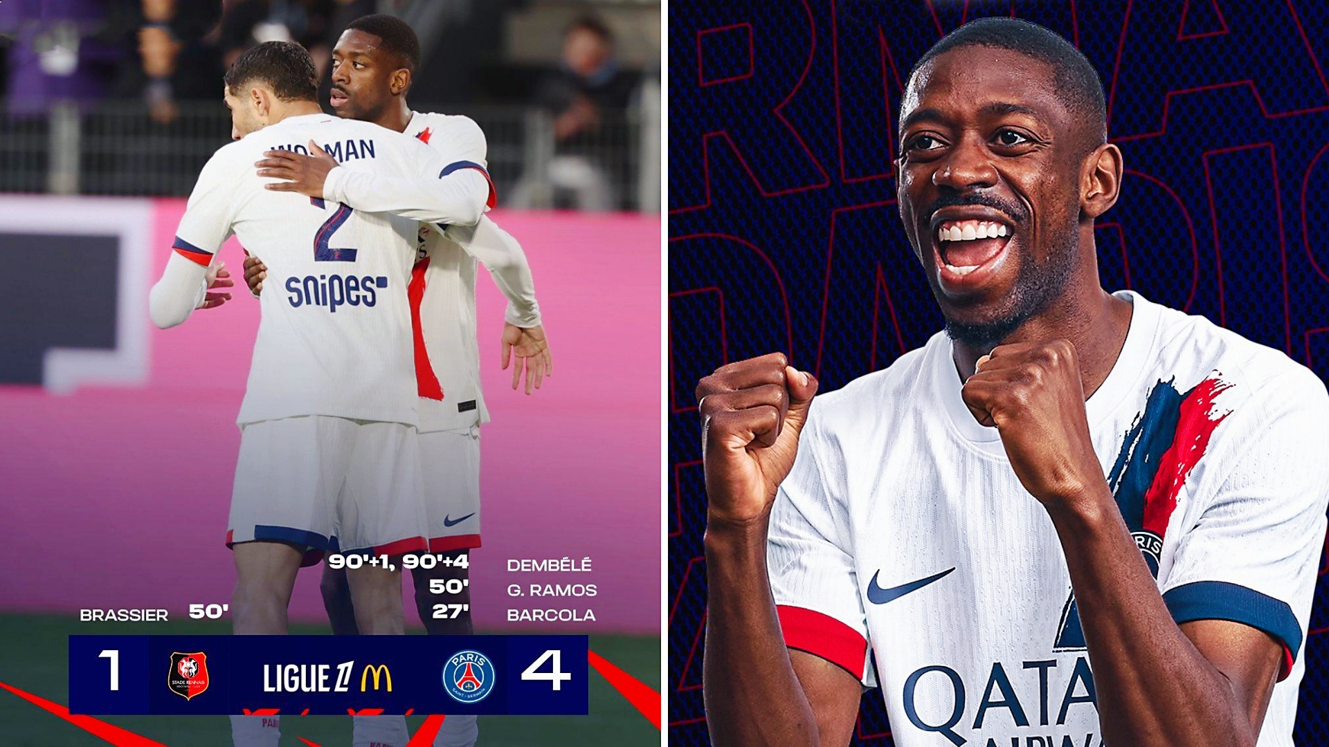 雷恩胜波尔多，法甲战车继续前行